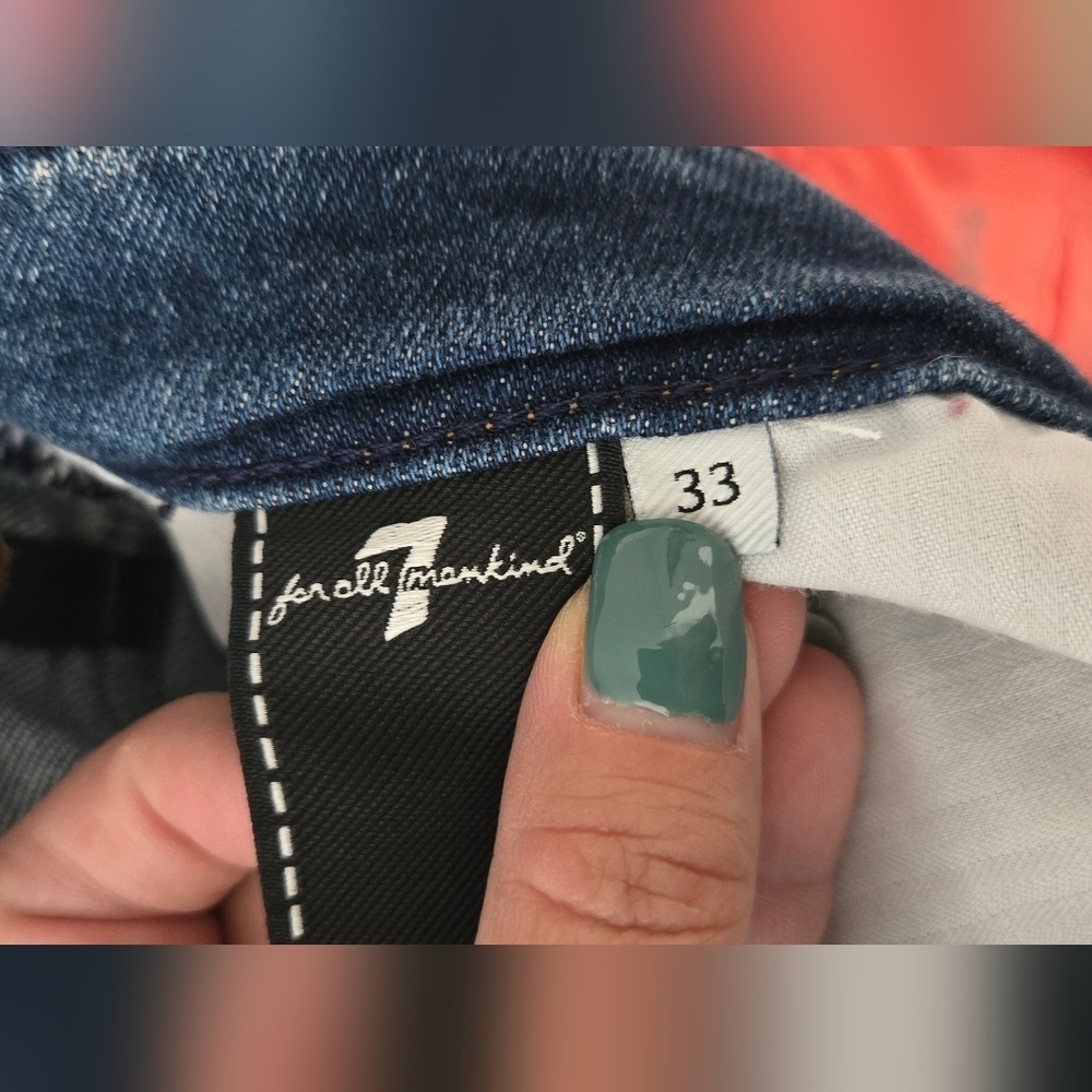 7for‎ All Man Kind Dark Blue Denim Shorts - Picture 6 of 6